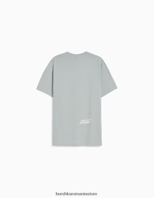 Bershka bărbați Tricou cu mânecă scurtă din anii \'90, cu imprimeu anime cămilă Z86D2732 îmbrăcăminte