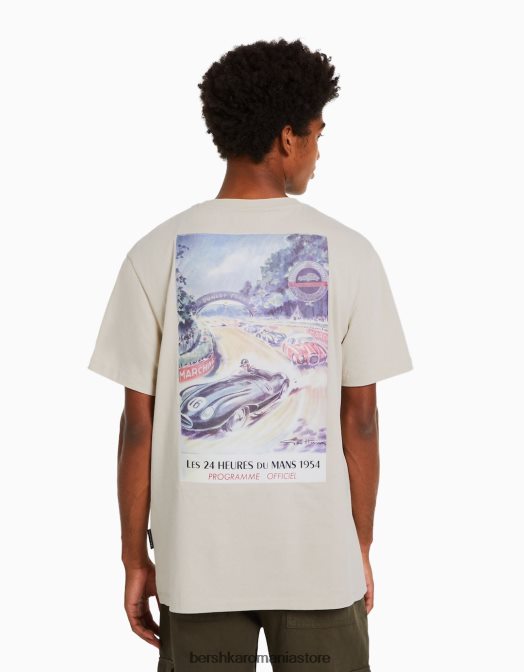 Bershka bărbați Tricou cu maneca scurta 24h le regular fit cămilă Z86D2817 îmbrăcăminte