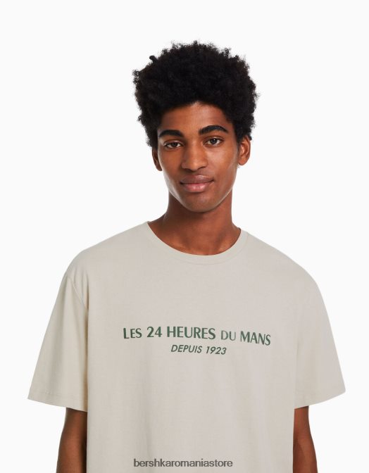 Bershka bărbați Tricou cu maneca scurta 24h le regular fit cămilă Z86D2817 îmbrăcăminte
