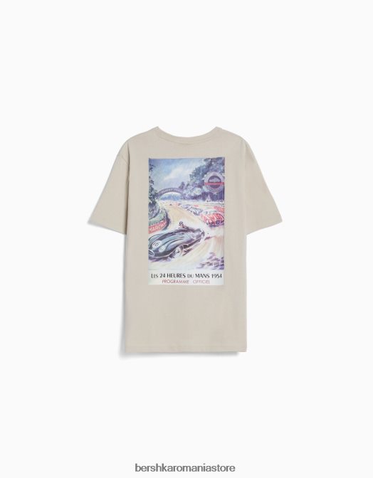 Bershka bărbați Tricou cu maneca scurta 24h le regular fit cămilă Z86D2817 îmbrăcăminte