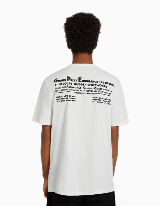 Bershka bărbați Tricou cu maneca scurta 24h le regular fit cremă Z86D2818 îmbrăcăminte