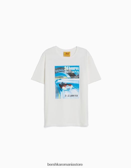 Bershka bărbați Tricou cu maneca scurta 24h le regular fit cremă Z86D2818 îmbrăcăminte