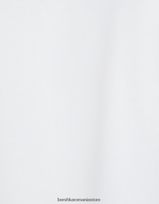 Bershka bărbați polo cu mânecă scurtă în dungi alb Z86D2680 îmbrăcăminte