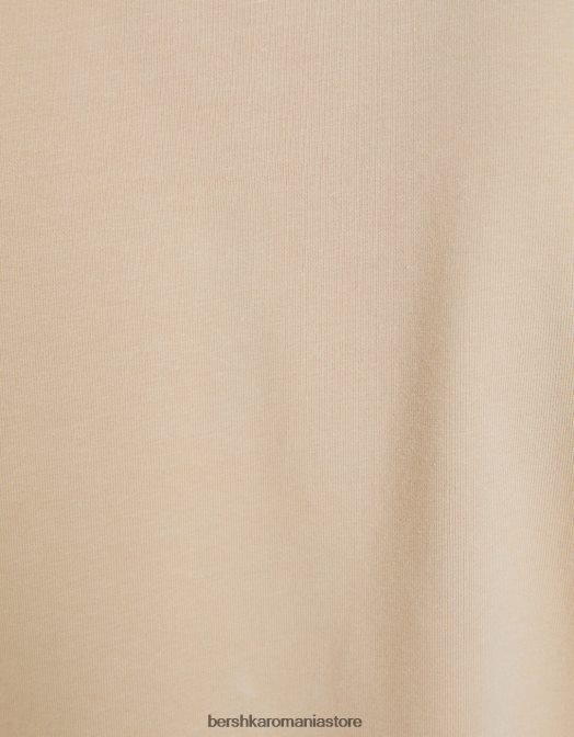 Bershka bărbați polo cu mânecă scurtă în dungi cămilă Z86D2679 îmbrăcăminte