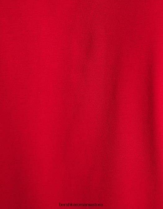 Bershka bărbați polo cu mânecă scurtă în dungi roșu Z86D2681 îmbrăcăminte