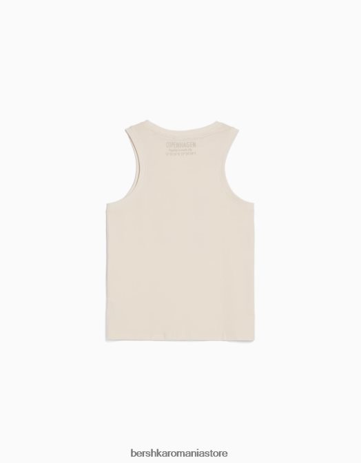 Bershka bărbați top cu bretele imprimat aproape alb Z86D2708 îmbrăcăminte