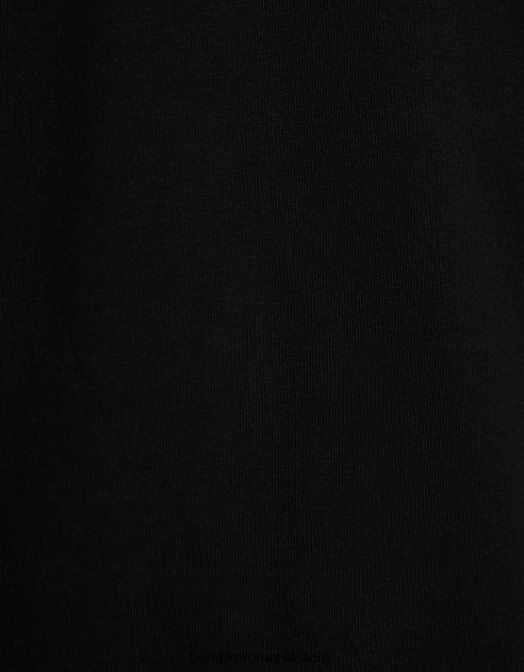 Bershka bărbați tricou boxy cu maneca scurta, cu gat imprimat negru Z86D2717 îmbrăcăminte