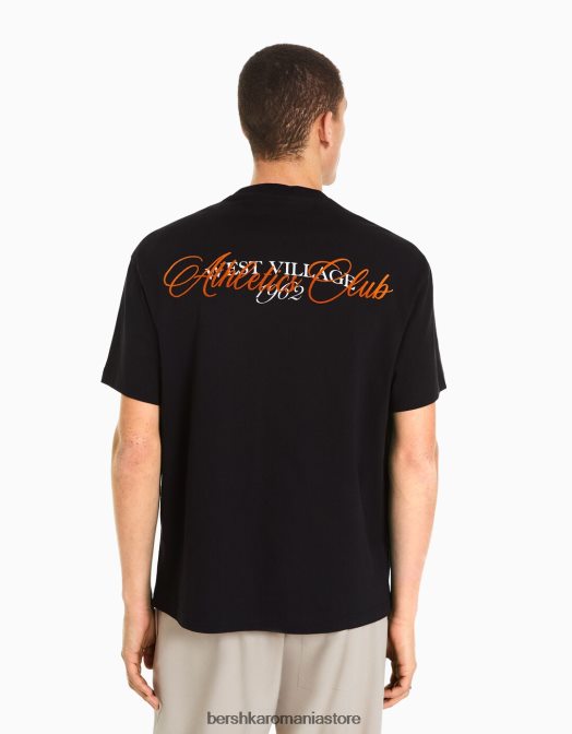 Bershka bărbați tricou boxy cu maneca scurta negru Z86D2848 îmbrăcăminte