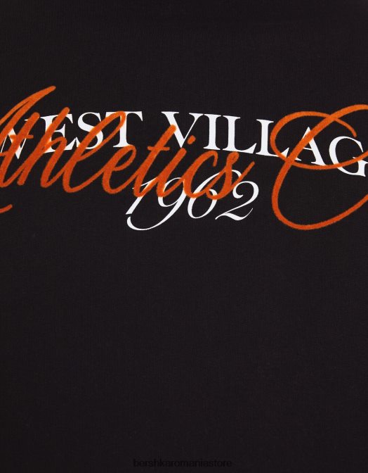 Bershka bărbați tricou boxy cu maneca scurta negru Z86D2848 îmbrăcăminte