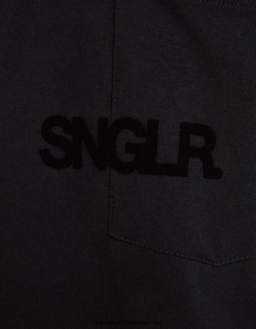 Bershka bărbați tricou boxy cu maneca scurta si buzunar negru Z86D2657 îmbrăcăminte