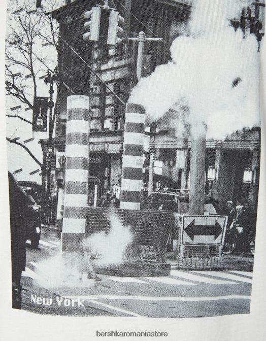 Bershka bărbați tricou cu imprimeu fotografic cu maneca scurta aproape alb Z86D2674 îmbrăcăminte