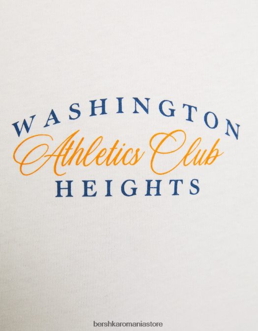 Bershka bărbați tricou cu mânecă scurtă, cu croială normală, cu nervură contrastantă aproape alb Z86D2634 îmbrăcăminte