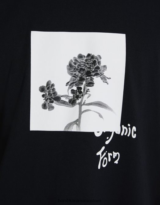 Bershka bărbați tricou cu mânecă scurtă cu imprimeu floral negru Z86D2762 îmbrăcăminte