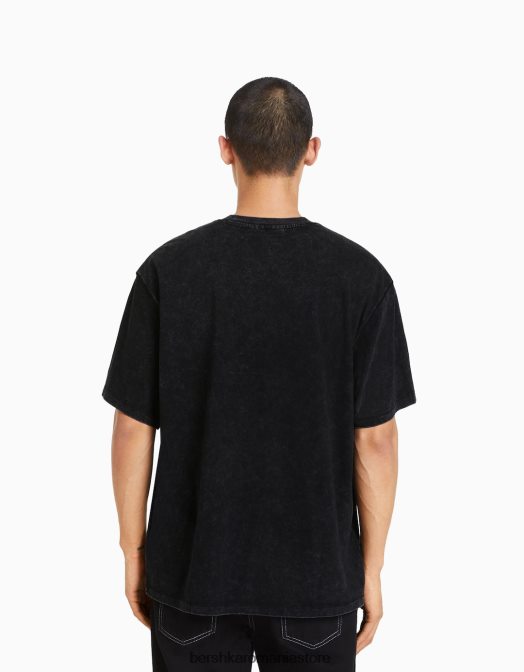 Bershka bărbați tricou cu mânecă scurtă cu imprimeu iron maiden gri inchis Z86D2728 îmbrăcăminte