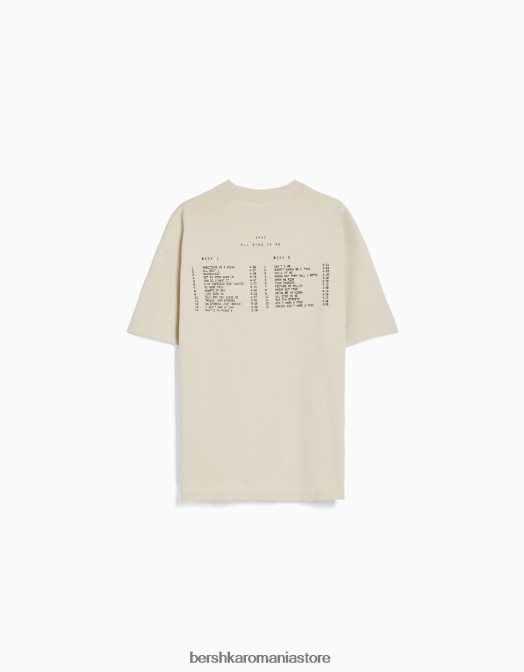 Bershka bărbați tricou cu mânecă scurtă cu imprimeu tupac, cu potrivire boxy cămilă Z86D2723 îmbrăcăminte