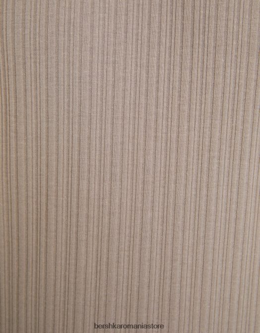 Bershka bărbați tricou cu mânecă scurtă cu nervuri, în formă musculară gri Z86D2737 îmbrăcăminte