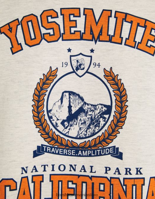 Bershka bărbați tricou cu mânecă scurtă cu potrivire normală imprimat bej Z86D2766 îmbrăcăminte