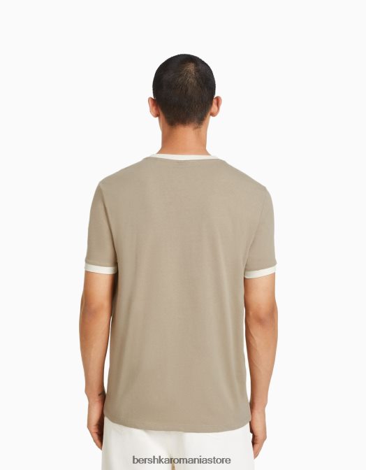 Bershka bărbați tricou cu mânecă scurtă cu potrivire normală imprimat gri Z86D2645 îmbrăcăminte