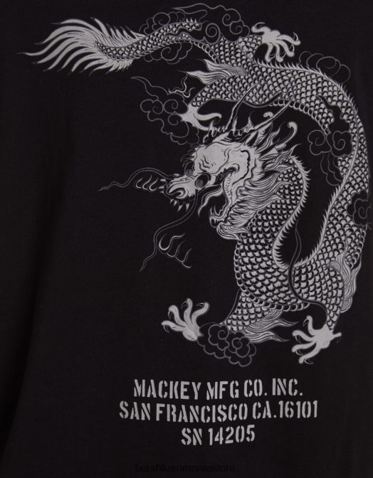 Bershka bărbați tricou cu mânecă scurtă cu potrivire normală imprimat negru Z86D2726 îmbrăcăminte