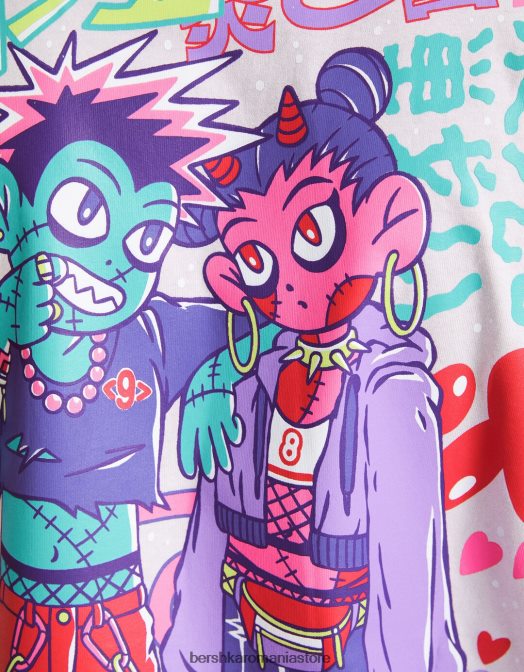 Bershka bărbați tricou cu mânecă scurtă extra-larg, cu imprimeu exclusiv Z86D2608 îmbrăcăminte