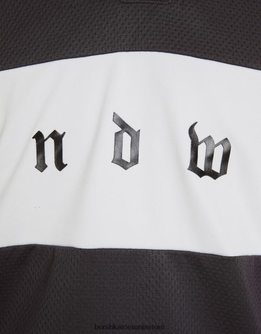 Bershka bărbați tricou cu mânecă scurtă extra-loose, cu imprimeu din plasă gri Z86D2629 îmbrăcăminte