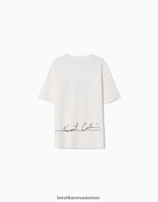 Bershka bărbați tricou cu mânecă scurtă, în formă boxy, kurt kobain alb Z86D2698 îmbrăcăminte