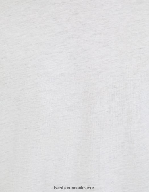 Bershka bărbați tricou cu mânecă scurtă, în formă regulată gri Z86D2793 îmbrăcăminte