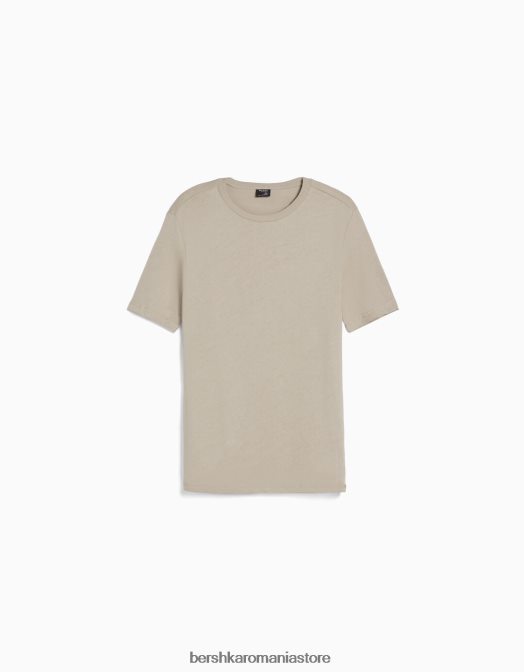 Bershka bărbați tricou cu mânecă scurtă, în formă regulată gri Z86D2795 îmbrăcăminte