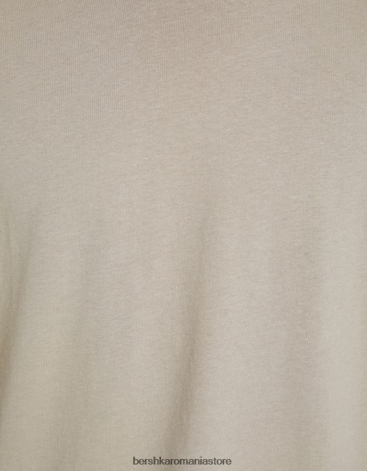 Bershka bărbați tricou cu mânecă scurtă, în formă regulată gri Z86D2795 îmbrăcăminte