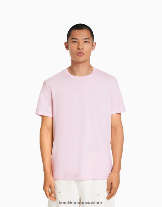 Bershka bărbați tricou cu mânecă scurtă, în formă regulată roz Z86D2794 îmbrăcăminte