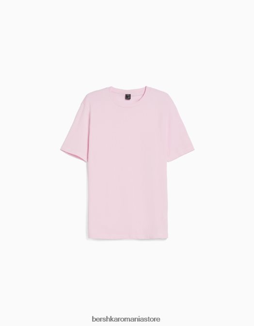 Bershka bărbați tricou cu mânecă scurtă, în formă regulată roz Z86D2794 îmbrăcăminte