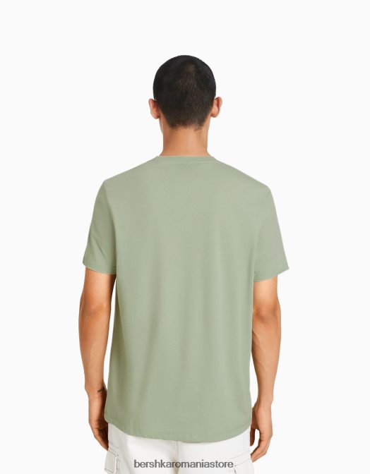 Bershka bărbați tricou cu mânecă scurtă, în formă regulată verde Z86D2796 îmbrăcăminte