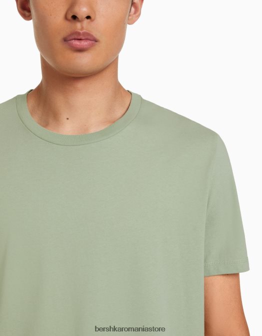 Bershka bărbați tricou cu mânecă scurtă, în formă regulată verde Z86D2796 îmbrăcăminte