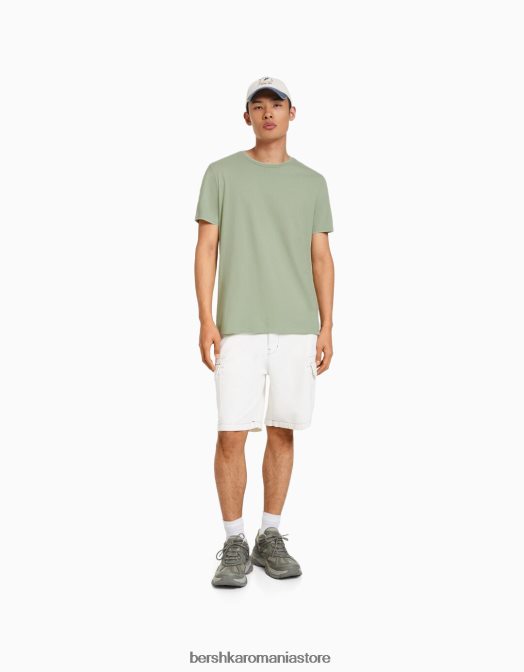 Bershka bărbați tricou cu mânecă scurtă, în formă regulată verde Z86D2796 îmbrăcăminte