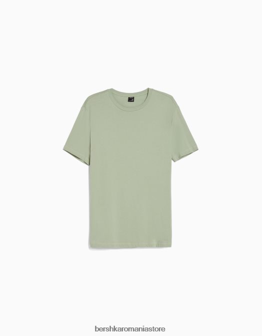 Bershka bărbați tricou cu mânecă scurtă, în formă regulată verde Z86D2796 îmbrăcăminte