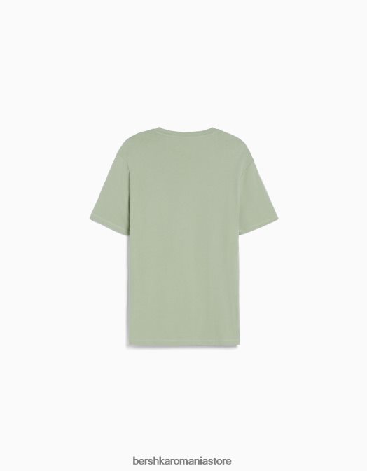 Bershka bărbați tricou cu mânecă scurtă, în formă regulată verde Z86D2796 îmbrăcăminte