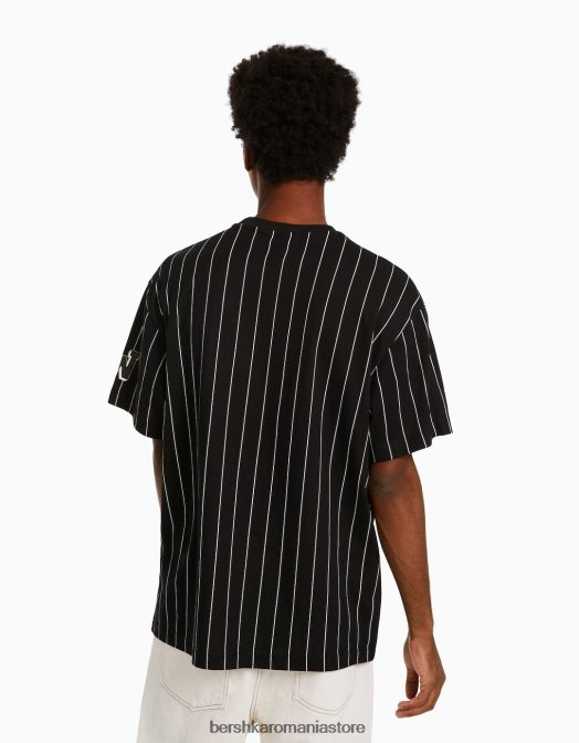 Bershka bărbați tricou cu mânecă scurtă snoopy boxy fit negru Z86D2754 îmbrăcăminte