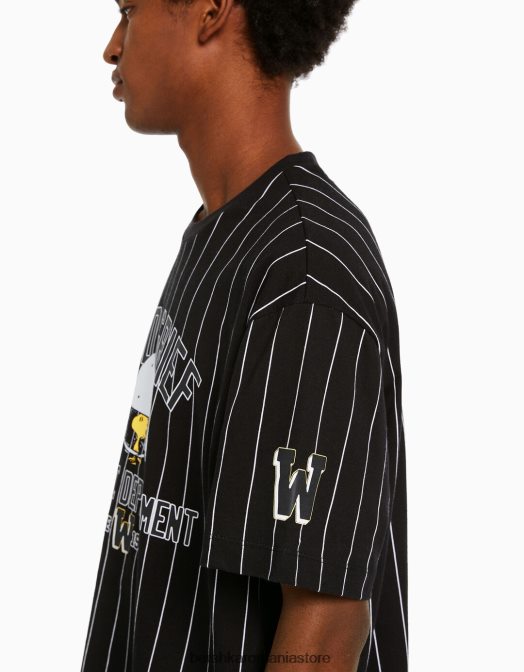 Bershka bărbați tricou cu mânecă scurtă snoopy boxy fit negru Z86D2754 îmbrăcăminte