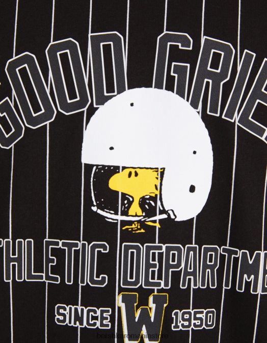 Bershka bărbați tricou cu mânecă scurtă snoopy boxy fit negru Z86D2754 îmbrăcăminte