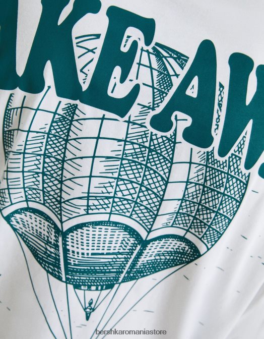 Bershka bărbați tricou cu mânecă scurtă, tip boxy alb Z86D2850 îmbrăcăminte