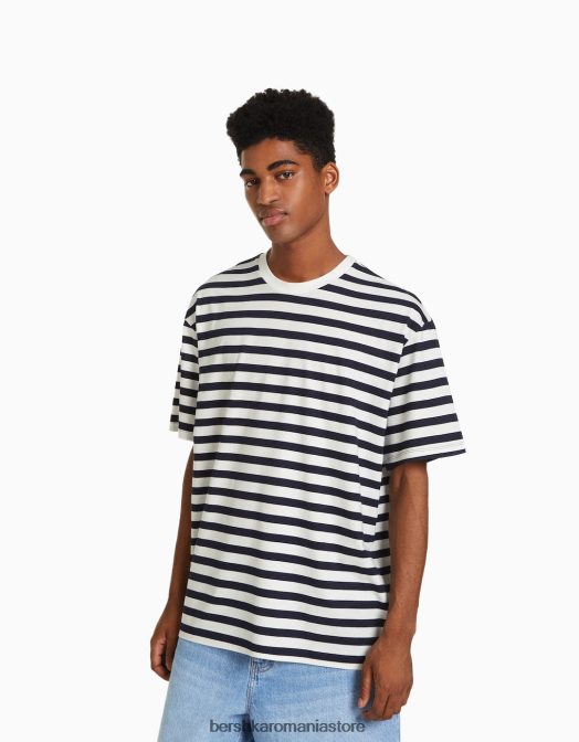 Bershka bărbați tricou cu mânecă scurtă, tip boxy albastru Z86D2612 îmbrăcăminte