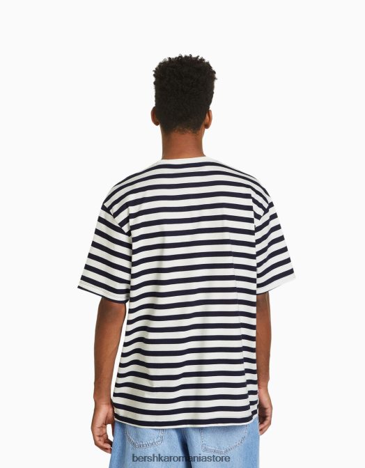Bershka bărbați tricou cu mânecă scurtă, tip boxy albastru Z86D2612 îmbrăcăminte