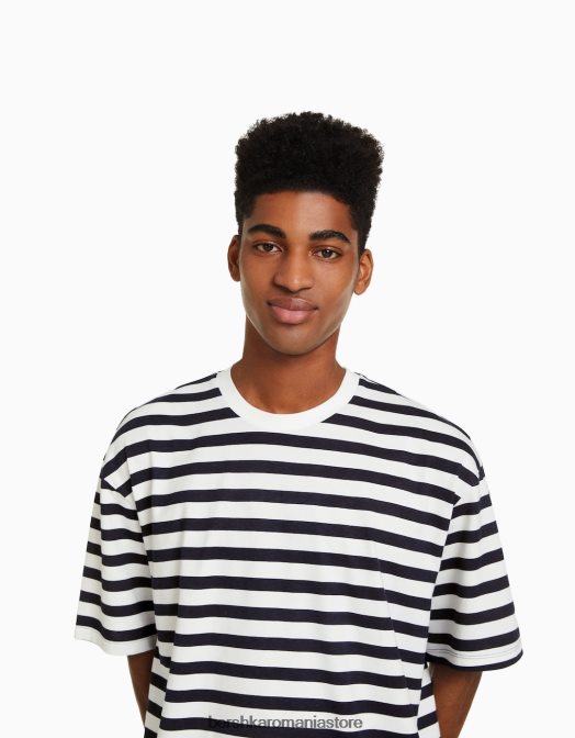 Bershka bărbați tricou cu mânecă scurtă, tip boxy albastru Z86D2612 îmbrăcăminte