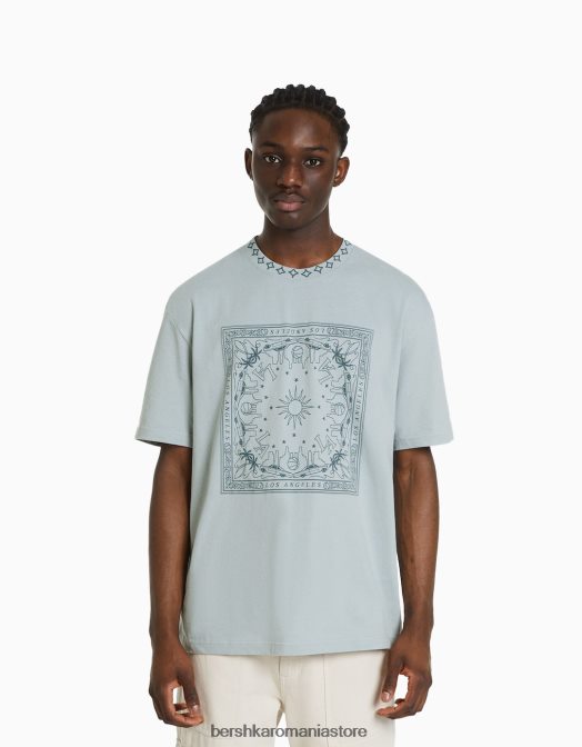 Bershka bărbați tricou cu mânecă scurtă, tip boxy alte Z86D2703 îmbrăcăminte