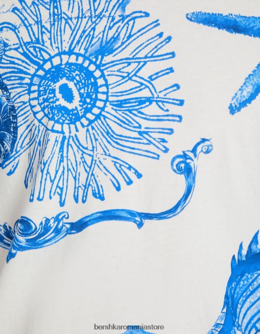 Bershka bărbați tricou cu mânecă scurtă, tip boxy aproape alb Z86D2696 îmbrăcăminte