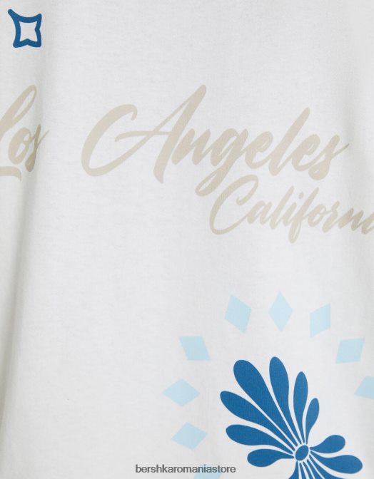 Bershka bărbați tricou cu mânecă scurtă, tip boxy aproape alb Z86D2704 îmbrăcăminte