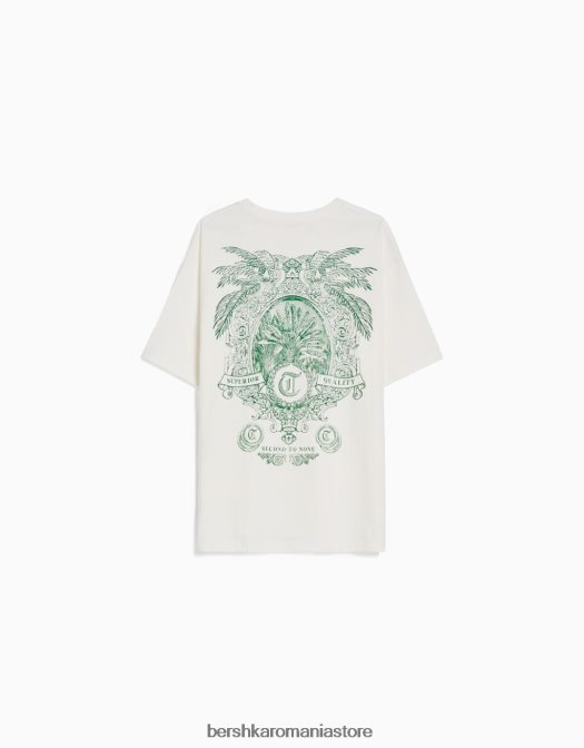 Bershka bărbați tricou cu mânecă scurtă, tip boxy aproape alb Z86D2778 îmbrăcăminte