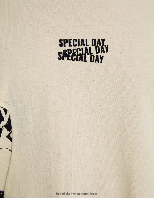 Bershka bărbați tricou cu mânecă scurtă, tip boxy cămilă Z86D2615 îmbrăcăminte