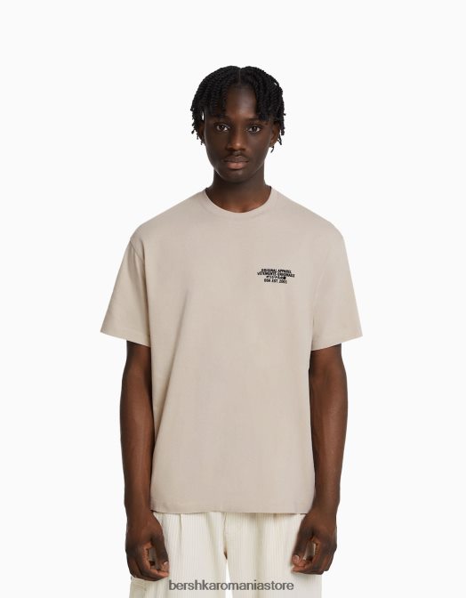 Bershka bărbați tricou cu mânecă scurtă, tip boxy cămilă Z86D2655 îmbrăcăminte