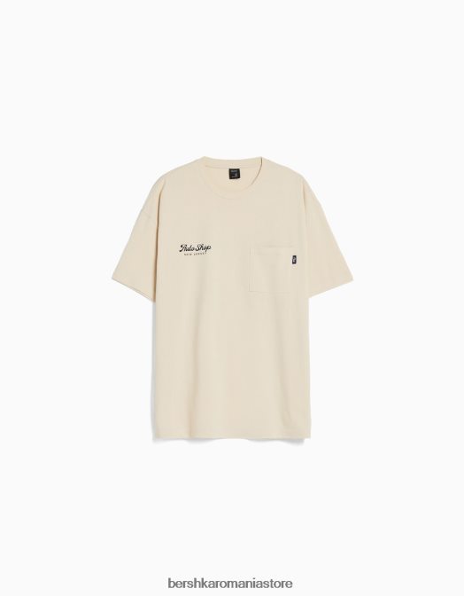 Bershka bărbați tricou cu mânecă scurtă, tip boxy cămilă Z86D2759 îmbrăcăminte